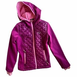 Snozu Girls Faux Fur Lined Hooded Quilted Full Zip Jacket Coat Kids L (1…